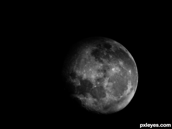 Moon through telescope